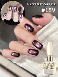 仙智和 1支/3支装 15毫升 冬季黑加仑紫色猫眼指甲油凝胶 - 2026新款 - 闪亮玻璃珠猫眼美甲 - 紫色 - 查看 1