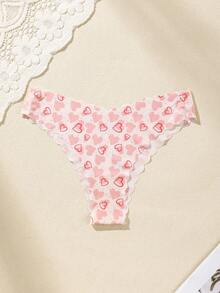 10pcs/Pack - Women's Seamless Wavy Edge Triangular Panties, Comfortable Soft Skin-Friendly Fabric Ladies Seamless Thong Underwear - Multicolor - View 5