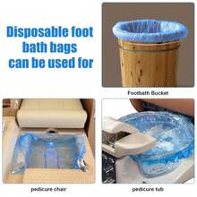 Transparent Blue Pedicure Liners Disposable, Pedicure Bowl Liners With Elastic Band, Unbreakable Pedi Liners Disposable, Fits Most Pedicure Tub, For Pedicures Foot Spa Home Use (25pcs) - ColorA - 查看 6