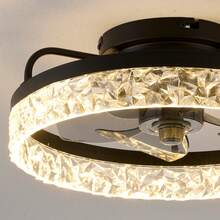 Ventilador de techo minimalista moderno Iceberg negro/blanco/dorado/café, ajustable con control remoto, adecuado para dormitorio, sala de estar, comedor, cocina, armario, estudio, sin interruptor incluido - Multicolor - Ver 9