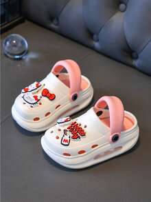 Sanrio 1 双女童舒适镂空凉鞋，学生一脚蹬鞋，儿童柔软透气多功能沙滩花园鞋 3-12 岁 - 粉色 - 查看 5