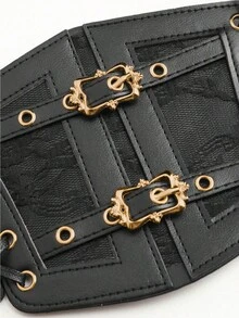 1pc Gothic Punk Lace Tassel Waist Chain Belt, Suitable For Halloween Night Party Or Daily Outfit Matching - Black - View 5