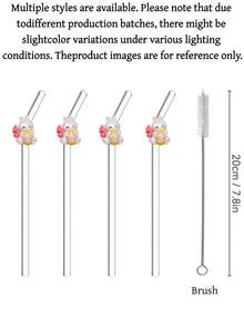 1 chiếc ống hút thủy tinh uốn cong hình trứng Phục Sinh hoạt hình, vật dụng cần thiết cho các bữa tiệc ngày lễ Phục Sinh, phù hợp cho cà phê, nước ép, trà chiều và đồ uống lạnh hàng ngày, thiết kế trang trí trứng thỏ sáng tạo, vật dụng thiết thực cho mùa tựu trường, món quà lý tưởng cho Ngày Valentine/Sinh nhật/Ngày lễ, thích hợp để tặng cho người yêu và bạn bè. - Trong sáng - Xem 5