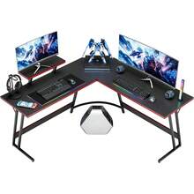 L Shaped Gaming Desk Computer Corner Desk PC Gaming Desk Table With Large Monitor Riser Stand For Home Office Sturdy Writing Workstation (Black, 51 Inch) - Black - View 9