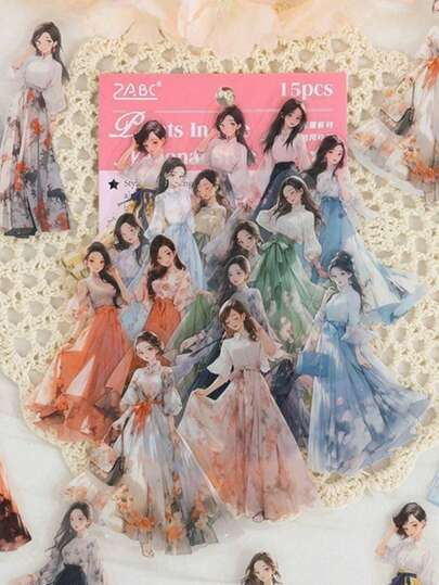 Fashionable Floral Stickers - Handmade Paper Stickers, Suitable For Art And Craft Projects, DIY Stationery Stickers, Cute And Creative Waterproof, Candy Stickers, Phone Stickers, For Scrapbooking, Collage, Bullet Journals, Notebooks, Handicrafts, Water Bottles, Guitars, Skateboards, Motorcycles, Helmets, Luggage, Phones And Computers