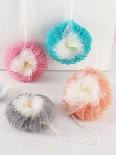 Large Size Sea Shell Shower Puff, Soft Bath Sponge, Lathers Well For Bathing, Cute Shower Accessory