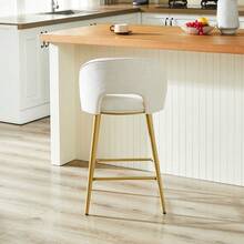 Barstools - Beige + Fabric - View 7