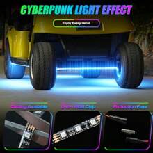 Golf Cart Underglow Light Strip Kit 9-16V Input Underbody Light Kit for EZGO Club Car  6PCS-Golf Cart Underglow Light Strip Kit - Kit de 6 tiras de luces LED para carritos de golf - Ver 4
