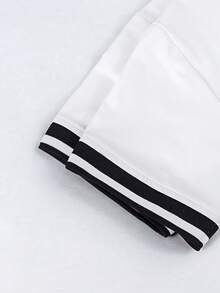 1 chiếc áo thun cổ tròn dáng casual thoải mái kiểu sinh viên tối giản dành cho bé trai tuổi teen - trắng - Xem 4