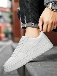 新款男士白色时尚运动鞋，经典简约白色休闲鞋，百搭白色运动鞋，学生鞋，户外鞋 - 白色 - 查看 7