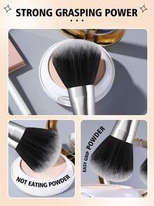 18PCS Makeup Tools Set Including:14PCS Makeup Brush Set+2PCS Makeup Sponges+2PCS Triangle Powder Puffs - Black - View 3