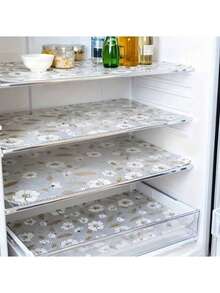 Waterproof Fridge Mat - Moisture-Proof, Skid-Proof, Washable, Reusable, 2 Patterns To Choose From, Made Of EVA Material, Can Be Freely Cut To Fit Different Sizes, Suitable For The Internal Shelves Of The Refrigerator, Kitchen Cabinets, Drawers, Etc., To Keep The Home Storage Area Clean And Tidy. - Multicolor - View 3
