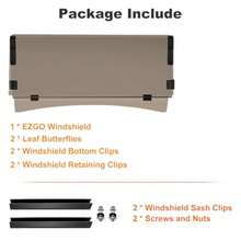 Golf Cart Windshield for EZGO TXT 1995-2013 Golf Cart Foldable Clear Impact Resistant Windshield For EZGO Fit 0.75 Inch Square Strut Window Frame Tinted - Teñido - Ver 7