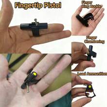 1pc Mini Finger Gun Stress Relief Toy, Finger Ring Shooter Gadget For Boys - Multicolor - View 4