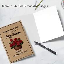 Thiệp chúc mừng Ngày của Mẹ hài hước kèm phong bì, 1 chiếc, Biển trang trí Ngày của Mẹ đầu tiên với bó hoa hồng đỏ, Món quà độc đáo dành cho mẹ và mẹ tương lai, Lý tưởng để chúc mừng bất kỳ dịp nào. - Bộ - Xem 4