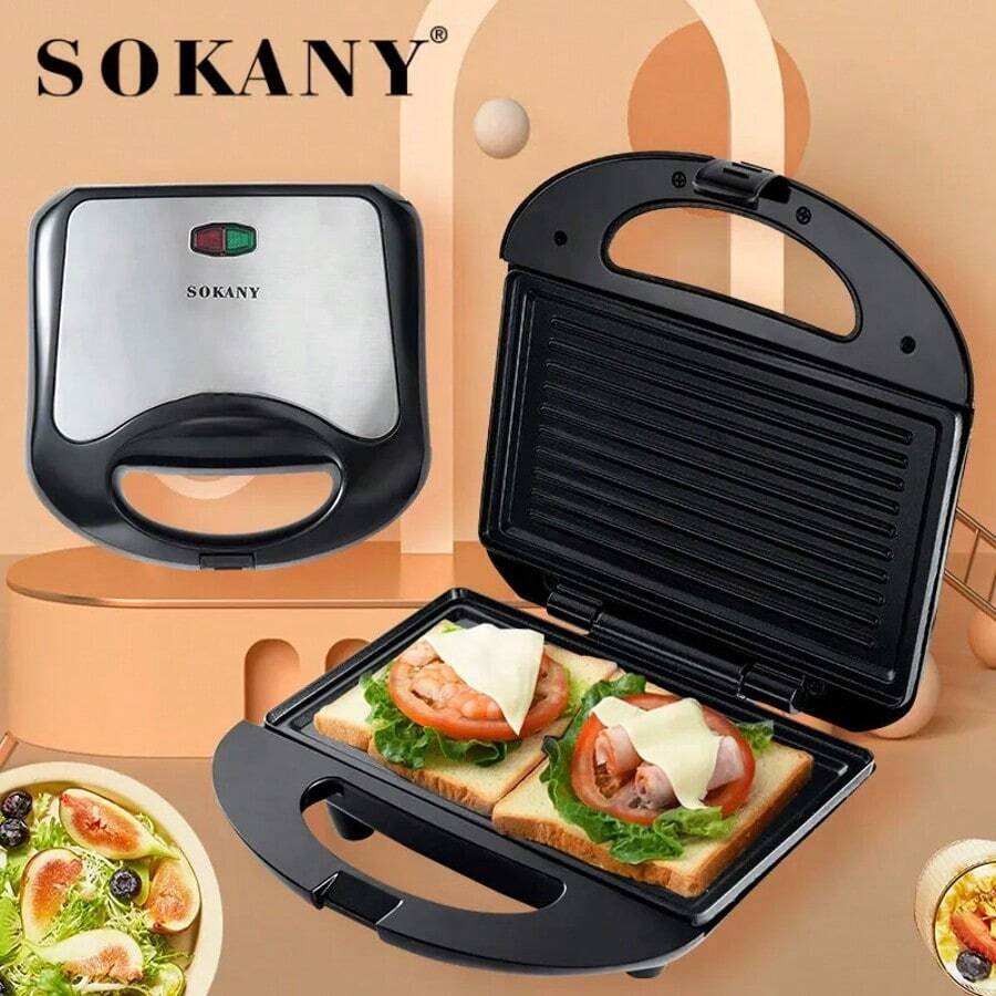 SOKANY 105 三合一多功能早餐机家用轻食神器不粘烤盘煎锅 - 黑色 - 查看 1