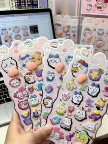 1pc Random 3D Cute Squeeze Sticker, Suitable For Decorating Phone, Laptop, Luggage, Water Bottle, Skateboard, Notebook And Guitar. Great For Daily Use And Children's Birthday Gifts. - Multicolor - View 2