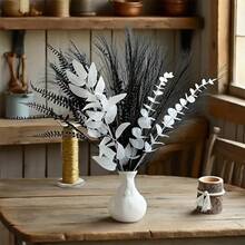 1 Buquê Arranjo Floral de Primavera - Capim-das-Pampas, Lavanda, Flores Coloridas de Primavera/Verão, Decoração Versátil para Casa, Boho, Fazenda, Jardim Moderno, Buquê de Plantas Naturais para Vasos, Casamentos, Aniversários, Festas, Adereços de Fotografia, DIY - Moda em preto e branco - Visão 4