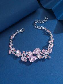 1件女士手链，水滴形玉石水晶手链，闪亮多石设计，适合晚宴、婚礼、情人节等场合佩戴 - 5320 - 查看 9