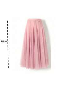 1 件女式高腰长裙,95 厘米长,可选浅蓝色、粉色、深绿色、蓝灰色、黑色、白色、红色,蓬松芭蕾舞短裙款式,4 层网眼 + 1 衬里,无骨,适合派对、舞台、节日、夏季角色扮演服装 - 多色 - 查看 29