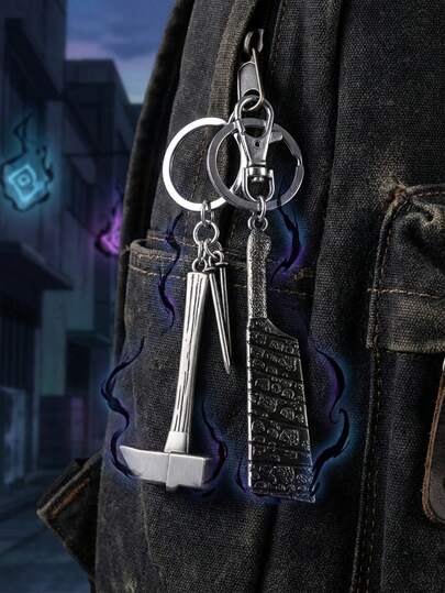  1PC Crunchyroll Officially Licensed Jujutsu Kaisen Weapon Alloy Keychain Exquisite Design Durable Anime Gift For Friends Family Fans Birthday Christmas New Year Valentine's Day