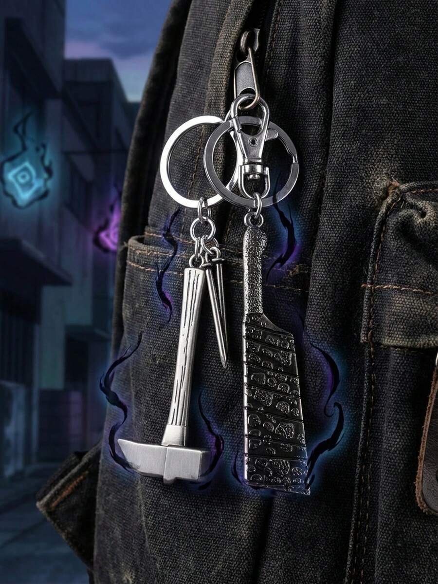 1个 Crunchyroll 官方授权的咒术回战武器合金钥匙扣，设计精美，动漫周边，送给朋友、家人、粉丝的生日、圣诞节、新年、情人节礼物 - 多色1 - 查看 1