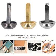 Hztyyier Remaches de Cuero, Set de 150 Piezas, Cabeza Redonda, Hierro, 3 Colores, para Manualidades y Proyectos DIY - / - Ver 6