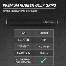 Golf Grips Standard Size Pack of 13 Available in Gray Black Blue - Gris (13 empuñaduras con 15 cintas) - Ver 8