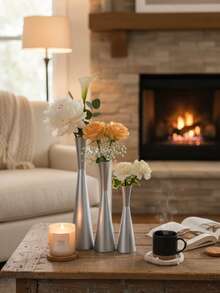 1 Pc/1 Set Tapered Waist Metal Craft Vase, Modern Light Luxury Twisted Pattern Flower Vase, Suitable For Dining Tables, Weddings, Birthdays, Living Rooms, Entryways, Tea Rooms, Tabletop Decorations, High-End Restaurants, Fireplace Mantels, Family Gatherings Celebrations, Decorative Ornaments, Yoga Meditation, Aromatherapy Spaces - Multiple Styles - View 4