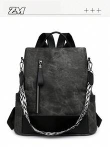 高级防盗女士背包；最新款个性化休闲柔软真皮女士背包；大容量可扩展多功能旅行背包；多用途学生背包 - 彩色 - 查看 12