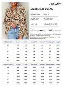 Acelitt Khaki Floral Print Batwing Sleeve Button Up Loose Blouse - Khaki - View 4