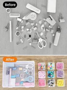 31pcs (30 Small Boxes + 1 Large Box) Craft Storage Boxes And Organizer, Transparent Plastic Containers - Suitable For Beads, Jewelry And Crafts, Durable Organizing Solution, Perfect Small Gift, Jewelry Box, Mini Square Containers For Storing Beads, Earrings, Small Crafts, Home Bedroom Accessory Box, Craft And Sewing Supplies Storage - Multicolor - View 9