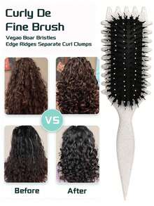 2035-Brushes Curling Hair Brush, Suitable For Styling, Shaping And Setting Curly Hair, For Both Men And Women, Can Be Used On Dry Or Wet Hair - 彩色 - 查看 2