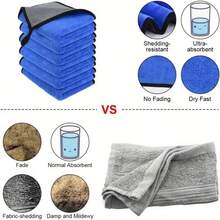 1-4pcs Microfiber Car Washing Towel Soft Quick Drying Windows Mirrors Wiping Rags Home Double Layer Cleaning Cloths 500GSM - 30x30cm - View 3