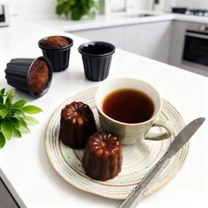 Bộ 1/4/6 khuôn nướng bánh bằng thép carbon – Thích hợp làm bánh Canelé/bánh mì, bánh muffin, dụng cụ nướng bánh DIY.