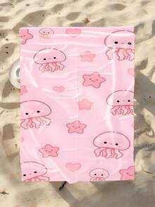 1pc Cute Jellyfish Print Pink Children Beach Towel, Super Soft Microfiber Extra Large Beach Blanket, Highly Absorbent Bath Towel, Suitable For Travel, Swimming Pool, Diving, Surfing, Yoga, Camping, Available In Multiple Sizes, Beach Accessories - Multicolor - View 13
