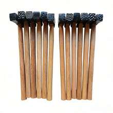 1PC Jewelry Tool Texture Hammer With Wooden Handle Punch Printing Metal Mallet For Jewelry Repair & DIY Carving Tools - A - View 8