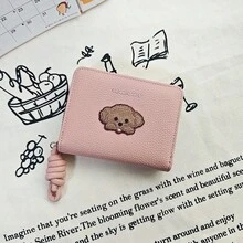 INS New Simple Style Cute Sticker Bowknot Zipper Women's Large Capacity Coin Purse - Pink - View 1