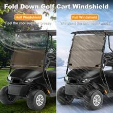 Golf Cart Windshield for EZGO TXT 1995-2013 Golf Cart Foldable Clear Impact Resistant Windshield For EZGO Fit 0.75 Inch Square Strut Window Frame Tinted - Teñido - Ver 8