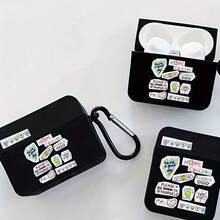 Creative Happy Smiling Face English Memo Style Protective Case Compatible With Apple , Anti-Scratch And Drop Protection - Black - View 1