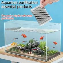 7片/15片装高效吸附活性炭水族箱过滤介质 | 无尘净水器，适用于淡水和海水缸 | 去除黄水、异味、氯和氨 | 鱼缸、龟缸和海鲜池塘必备的pH稳定剂 - 彩色 - 查看 4
