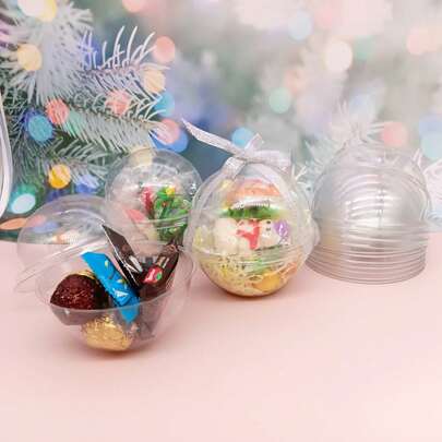 10pcs Handmade Gift Packaging Balls, 10cm Transparent Ball Covers, Suitable For Chocolate Boxes, Gift Boxes, Cake Boxes, Holiday Celebration Gifts, Birthday Party Decorations, Gift Packaging Art For Friends And Family