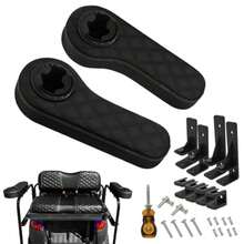 Golf Cart Armrest with Cup Holder for EZGO TXT Club Car DS Precedent and  Rear Seat Kit Upgrade Support Frame/No Need Drilling Arm Rest - Diamante negro - Ver 8