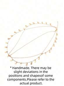 1件优雅复古亮片波浪发箍，带流苏 - 适合派对和节日，女孩金属发饰，随机圆形圆盘发链发饰，Y2K风格服装，婚礼（手工定制尺寸，水钻数量不定） - 彩色 - 查看 7