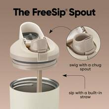 40oz Stainless Steel Thermoscup -Keeps Water Cold Or Hot - Stainless Steel Water Bottle With Push-On Dust-Proof Lid And Plastic Straw - 粉色 - 查看 4
