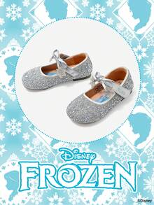 Disney 1 Pair Licensed Princess Shoes, Suitable For Daily And Holiday Outdoor Wear, Comfortable, Non-Slip, Breathable (Children Flat Shoes, Girls Shoes, Princess Shoes, Queen Shoes) - Silver - View 2