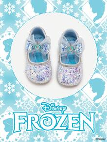 Disney 1 đôi giày công chúa có bản quyền, thích hợp cho cả đi hàng ngày và ngoài trời, thoải mái, chống trơn trượt, thoáng khí (Giày bệt trẻ em, giày bé gái, giày công chúa, giày nữ hoàng) - Màu xanh nhạt - Xem 2