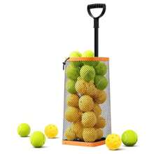 Lightweight Tennis Ball Hopper Holds 50+ Tennis Balls or 40+ Pickleballs Durable and Portable Adjustable Tennis Ball Picker Great for Hard Court Clay Grass Car Trunk - Naranja - Ver 8