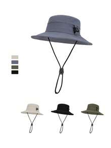 1 件女士网眼透气遮阳帽，夏季运动开顶帽 - 黑色 - 查看 9