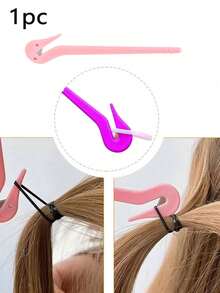 6PCS Hair Styling Comb Set, Comb, Pointed Tail Comb Edge Brush, Hair Tail Tool Weaving Tool Ring, Rubber Band Cutter - Multicolor - View 9